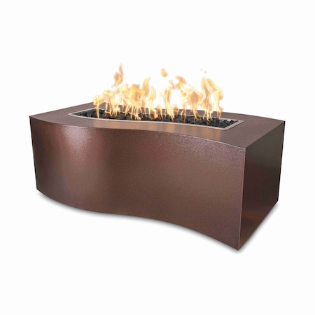 The Outdoor Plus 72 Rectangular Billow Fire Pit, Powder Coated Metal, Play Electronic Ignition, Liq. Propane OPT-BLWPC72EKIT-CPV-LP
